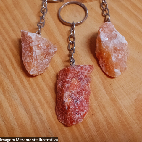 Chaveiro Calcita Laranja Bruta - Unidade